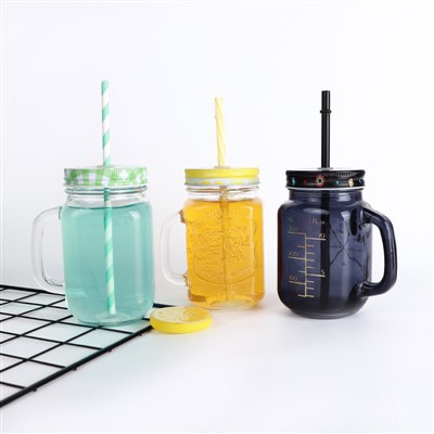 Magnmúrarakrukkur með lokum og stráum